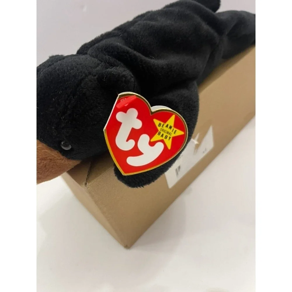 Ty Beanie Babies Blackie the Bear 1994 Vintage Plush Black Brown Style 4011 PVC